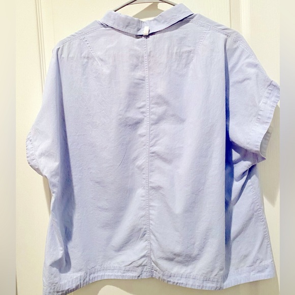 Rag N Bone NY Short Sleeve Striped Pearson Button Down Boxy Cotton Camp Shirt - Picture 6 of 9